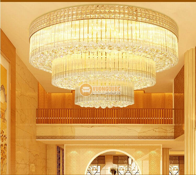 Đèn ốp trần pha lê kích thước lớn treo sảnh khách sạn CM222-5